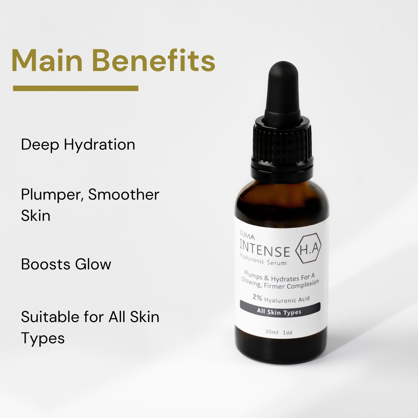 2% Intense Hyaluronic Acid Serum 30ml - Luma Skincare