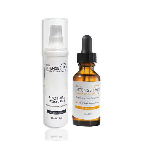 Buy 1 Get 1 Free - Vit C & E Serum 30ml with Free Peptide Moisturizing Cream 50ml - Luma Skincare
