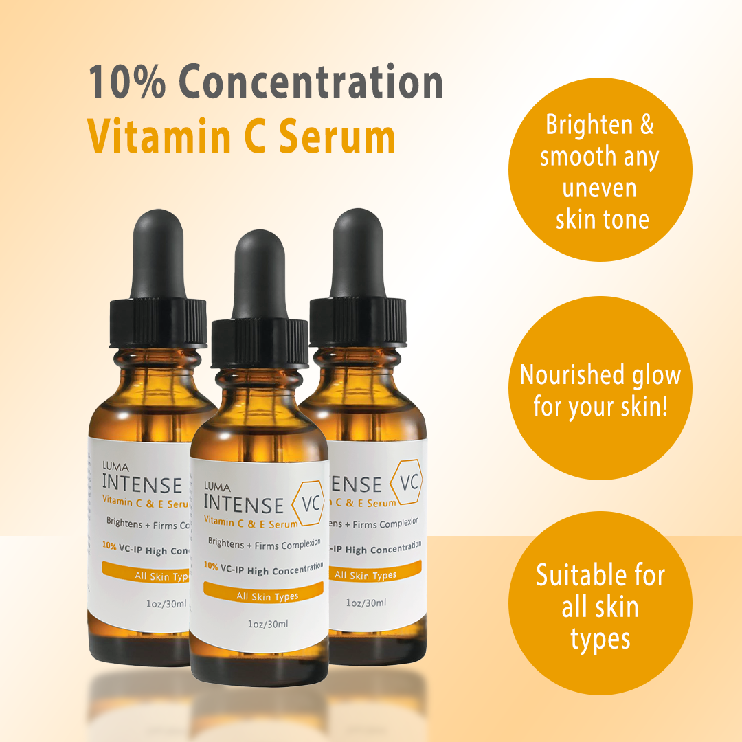 Vitamin C & E Anti-Aging Serum 30ml w Free Image A.D.S 0.5mm Dermaroller (Worth €45) - Luma Skincare | Luma Intense VC