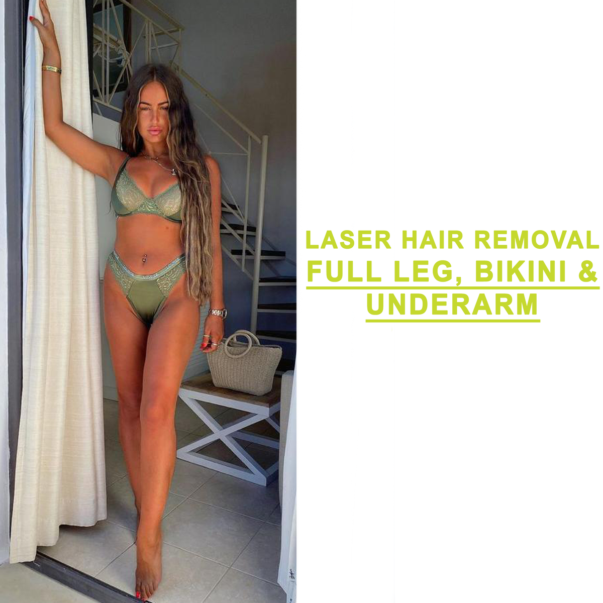 Laser Hair Removal Full Leg, Bikini & Underarm -  6 Treatments